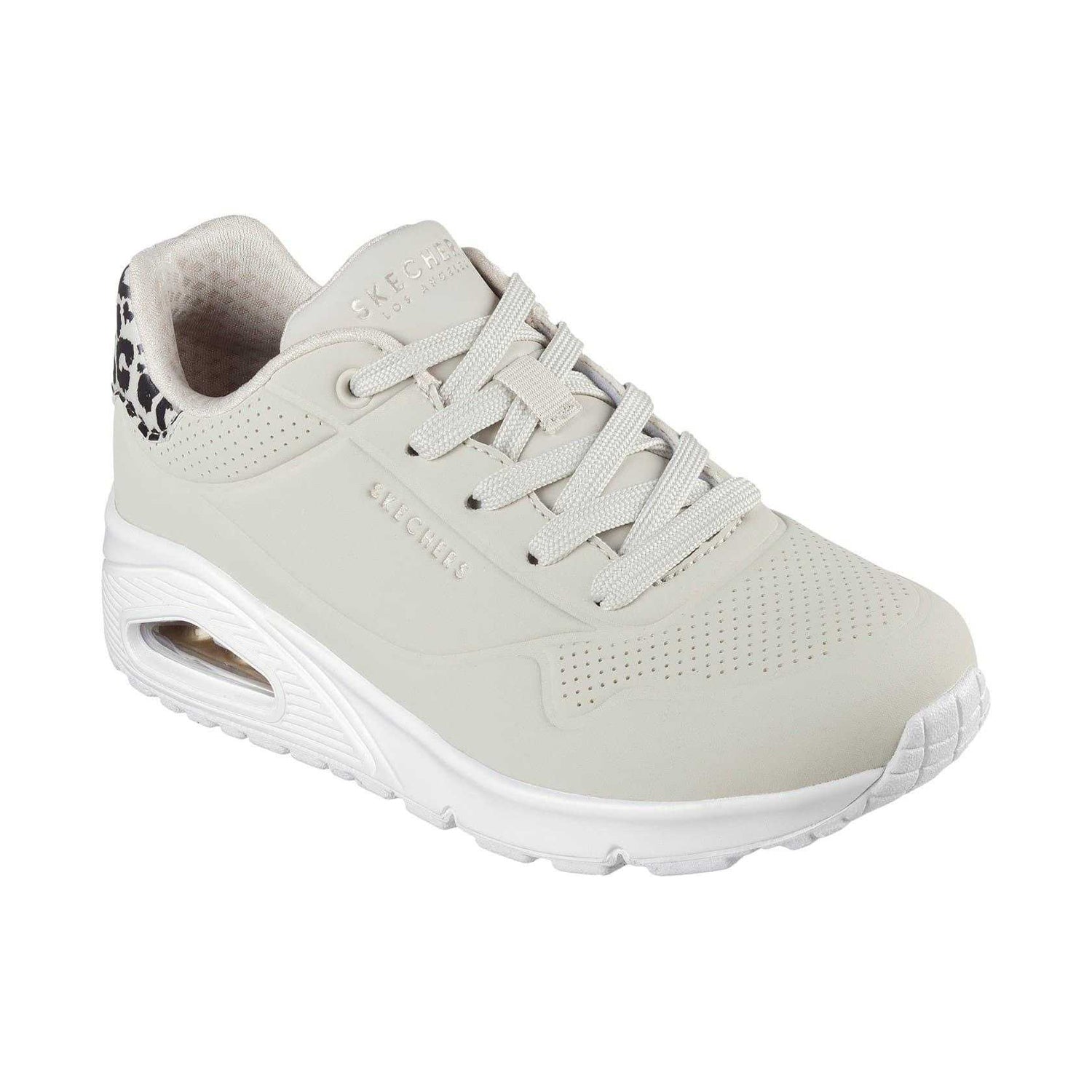Beige-Leopard - Lifestyle - Skechers Womens-Ladies Uno Stand On Air Hidden Wedge Trainers