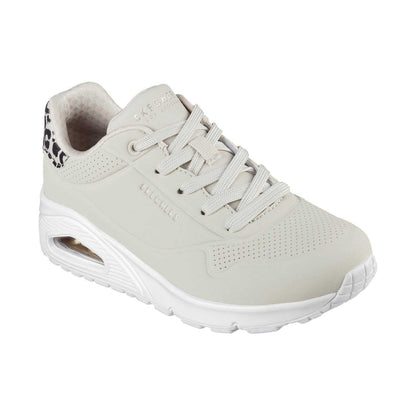 Beige-Leopard - Lifestyle - Skechers Womens-Ladies Uno Stand On Air Hidden Wedge Trainers