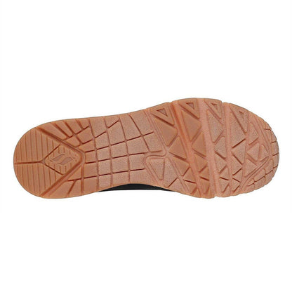 Black-Leopard - Lifestyle - Skechers Womens-Ladies Uno Stand On Air Hidden Wedge Trainers