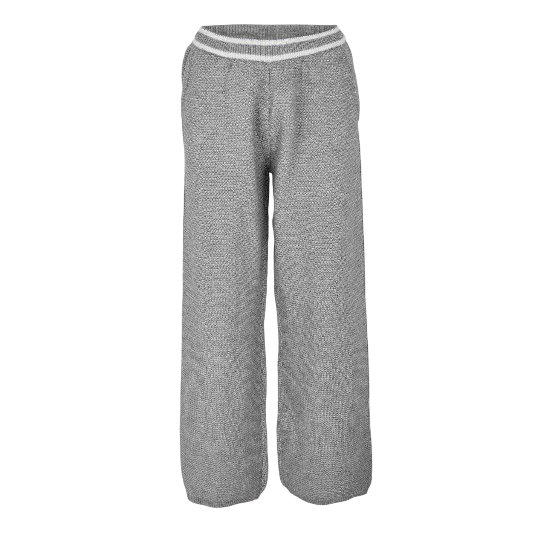 Grey - Front - The Couture Club Womens-Ladies Knitted Trousers