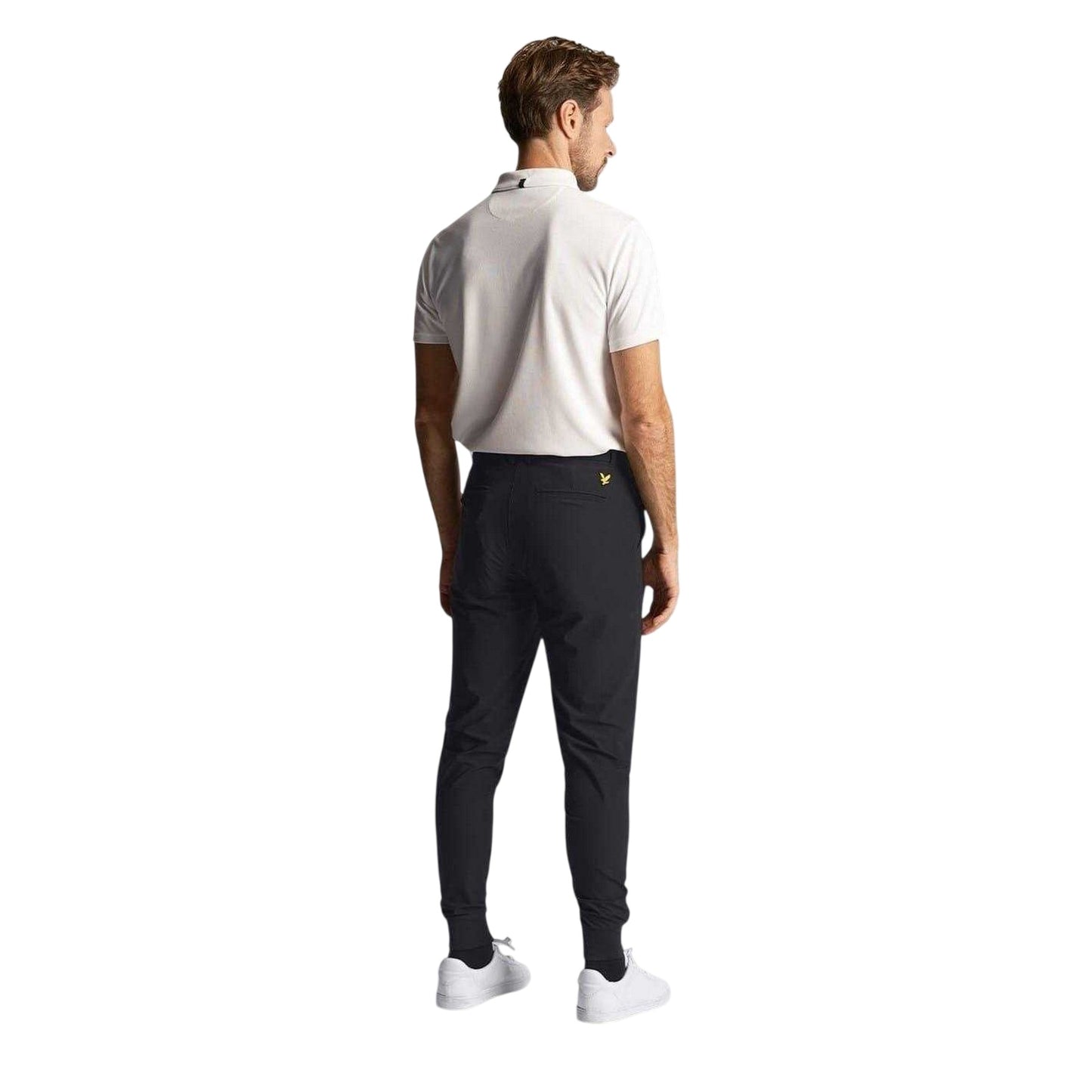 Jet Black - Back - Lyle & Scott Mens Airlight Slim Chinos