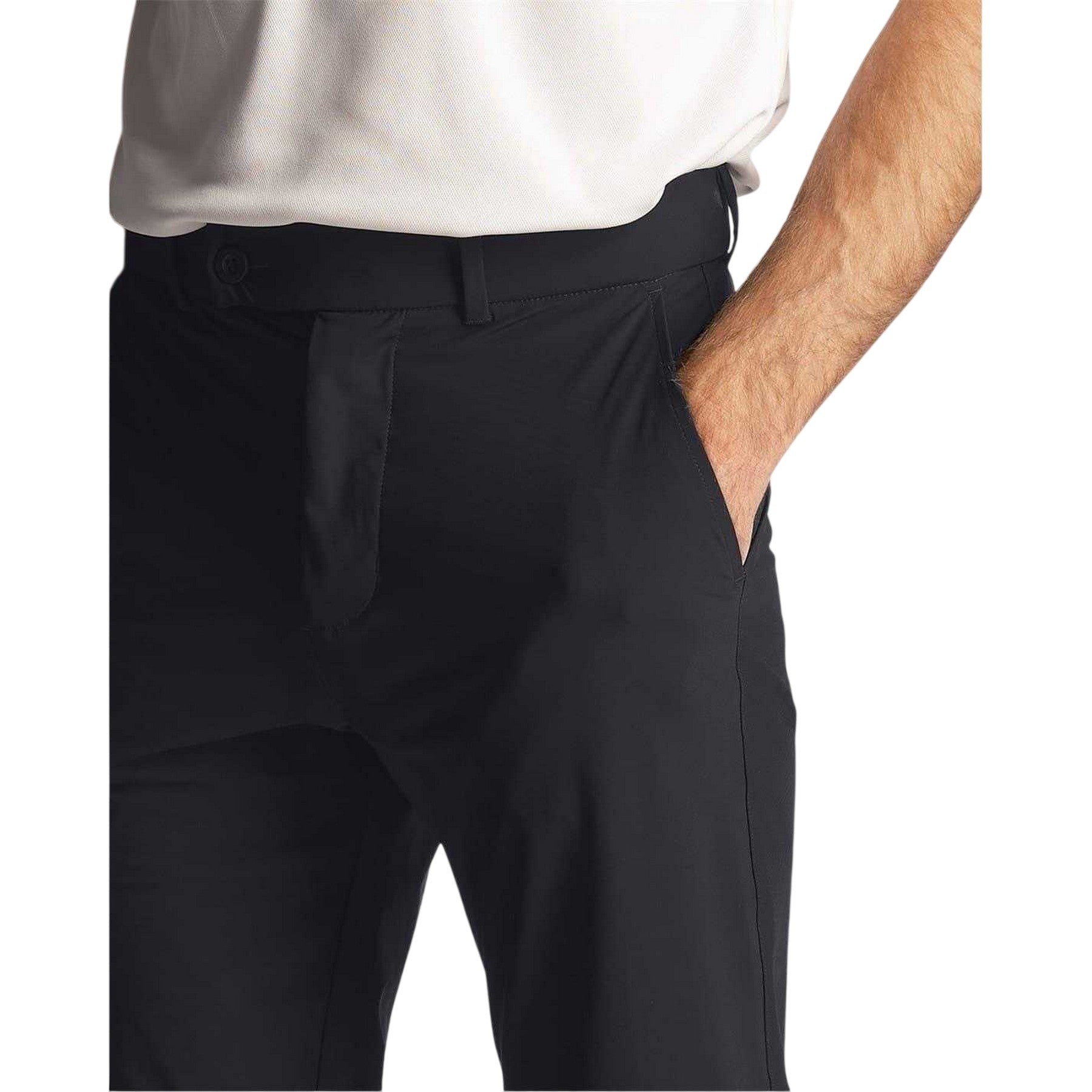 Jet Black - Side - Lyle & Scott Mens Airlight Slim Chinos
