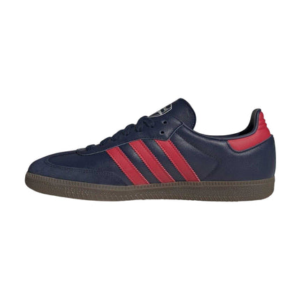 Indigo-Red-Gum - Side - Adidas Mens Samba Club Juventus FC Leather Trainers