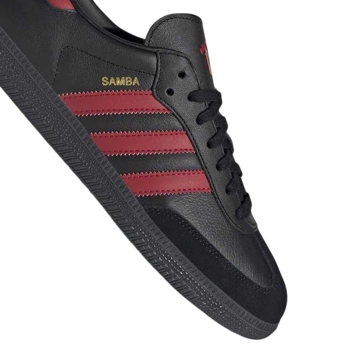 Black-Red - Side - Adidas Mens Samba Club Juventus FC Leather Trainers