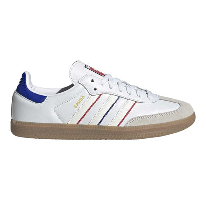 White-Blue-Red - Front - Adidas Mens Samba Club Juventus FC Leather Trainers