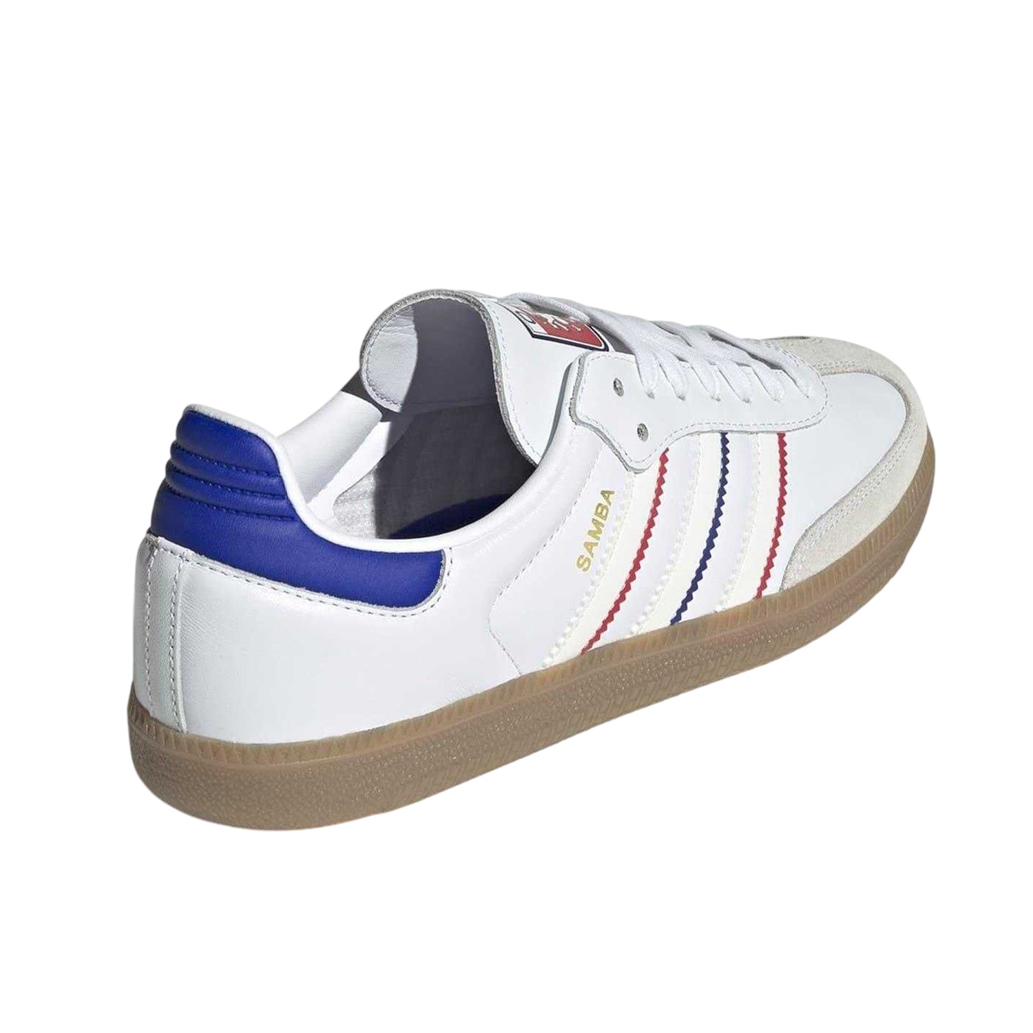 White-Blue-Red - Back - Adidas Mens Samba Club Juventus FC Leather Trainers