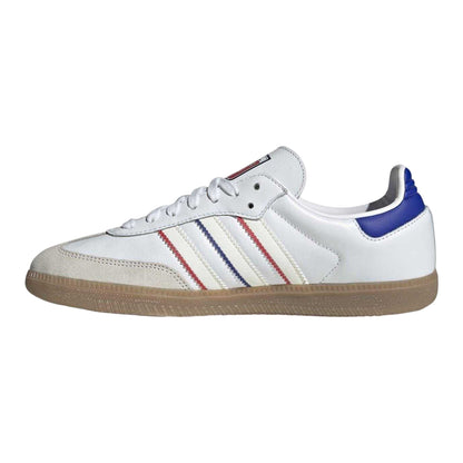 White-Blue-Red - Side - Adidas Mens Samba Club Juventus FC Leather Trainers