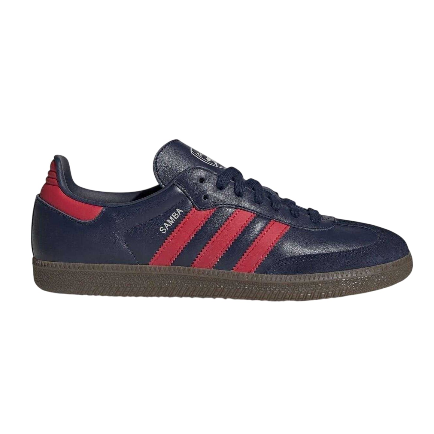 Indigo-Red-Gum - Front - Adidas Mens Samba Club Juventus FC Leather Trainers