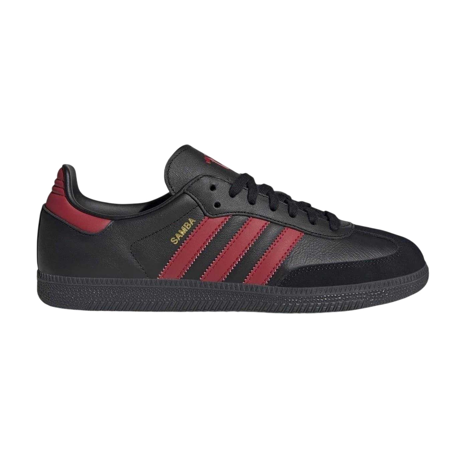Black-Red - Front - Adidas Mens Samba Club Juventus FC Leather Trainers