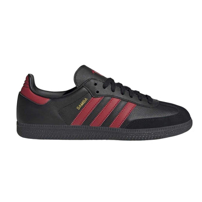 Black-Red - Front - Adidas Mens Samba Club Juventus FC Leather Trainers