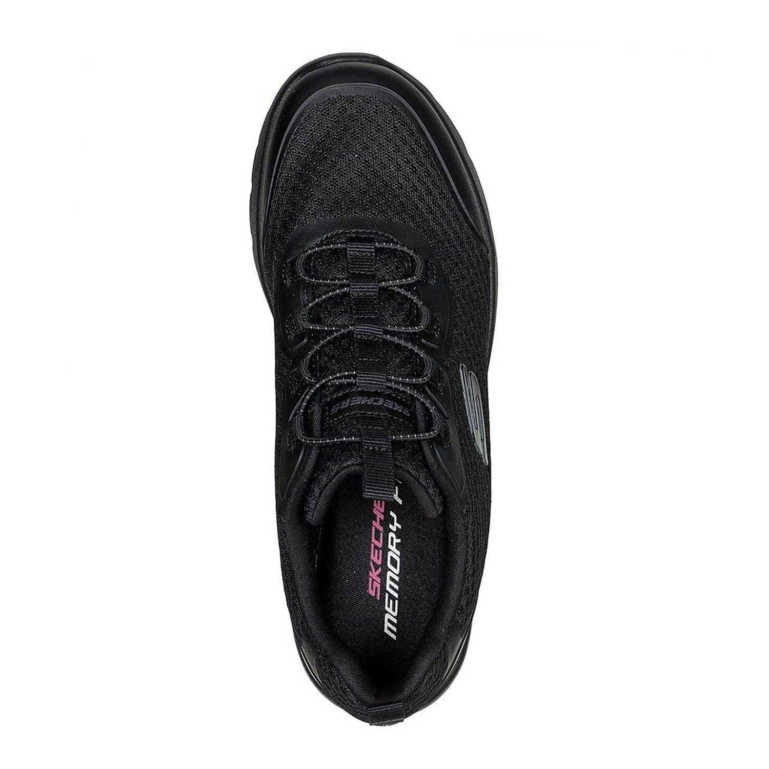 Triple Black - Side - Skechers Womens-Ladies Dynamight 2.0 Social Orbit Trainers