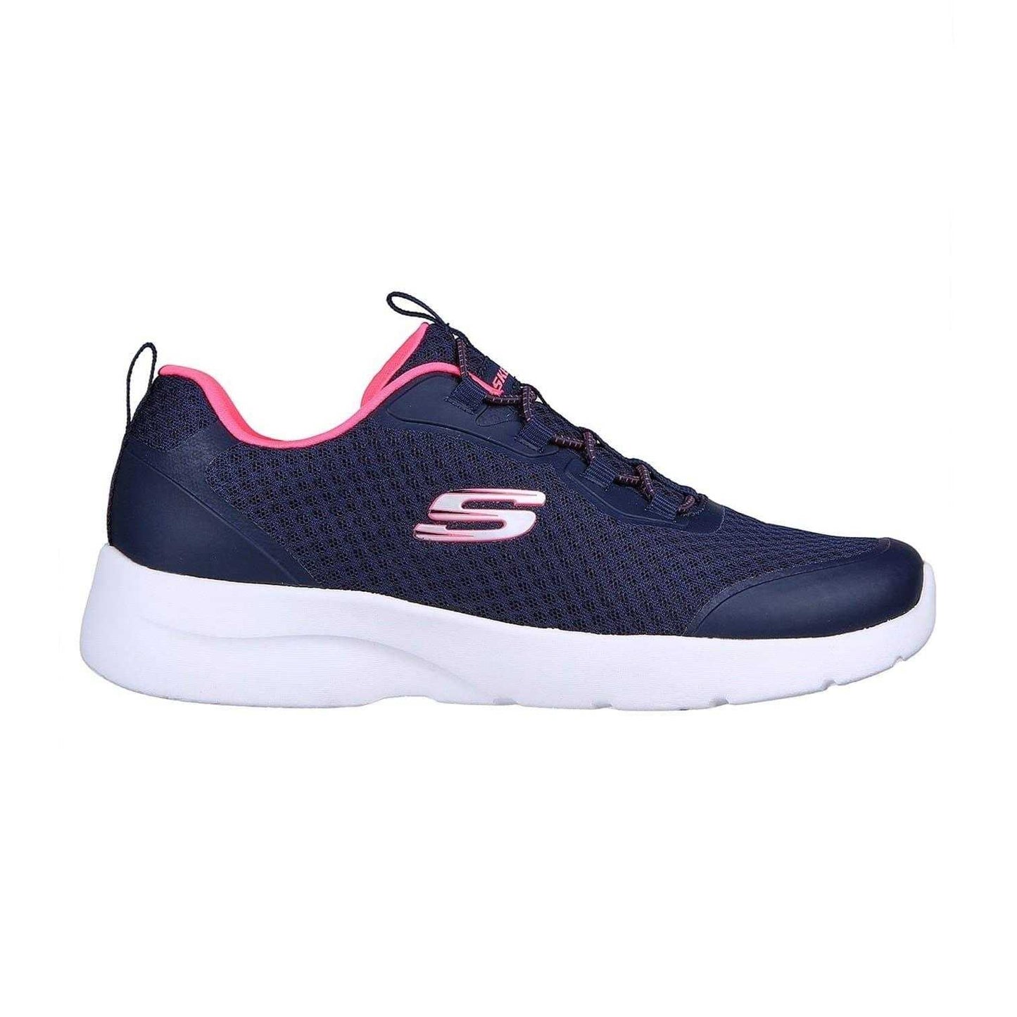 Navy-Hot Pink - Back - Skechers Womens-Ladies Dynamight 2.0 Social Orbit Trainers