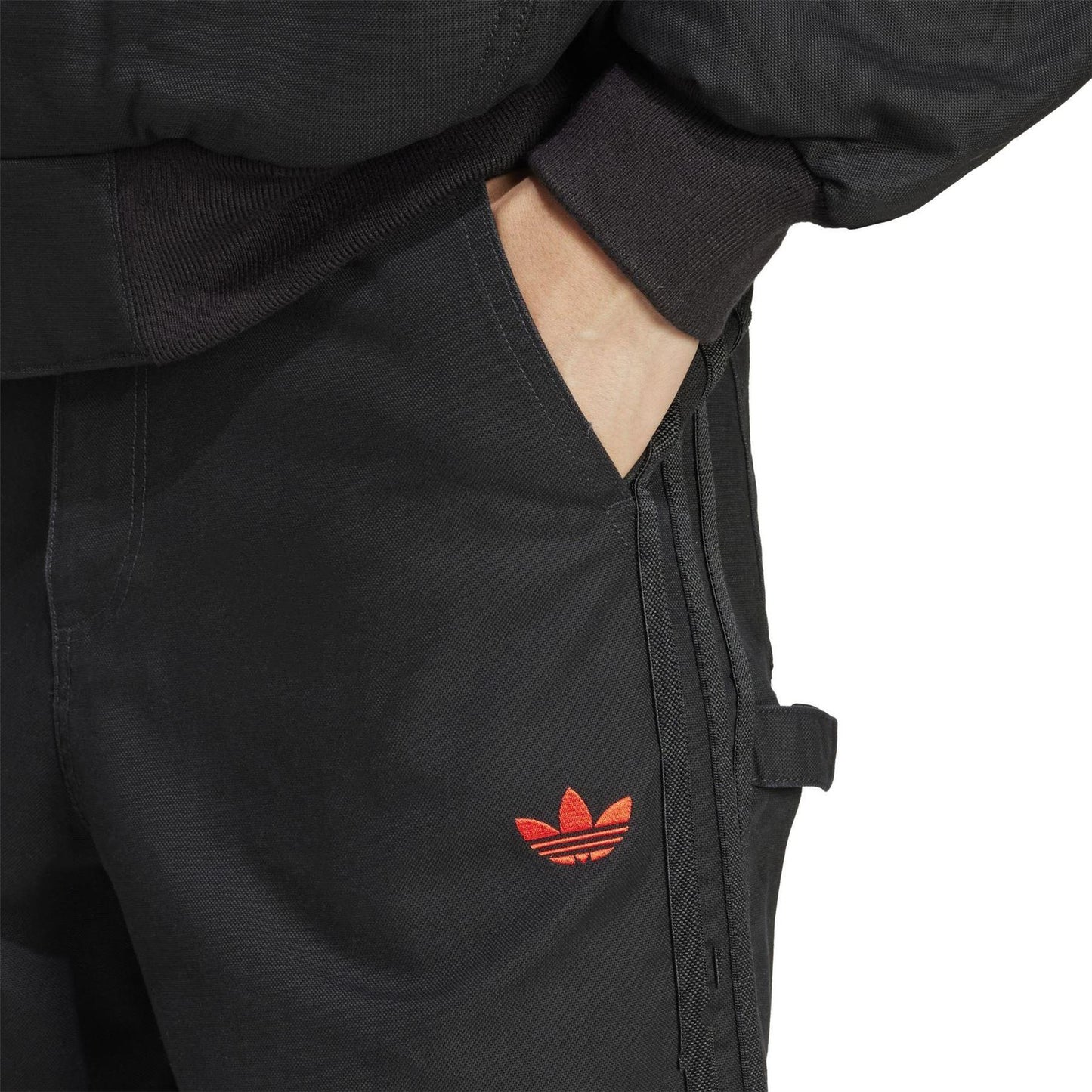 Black - Side - Adidas Mens Originals 100T Relaxed Fit Trousers