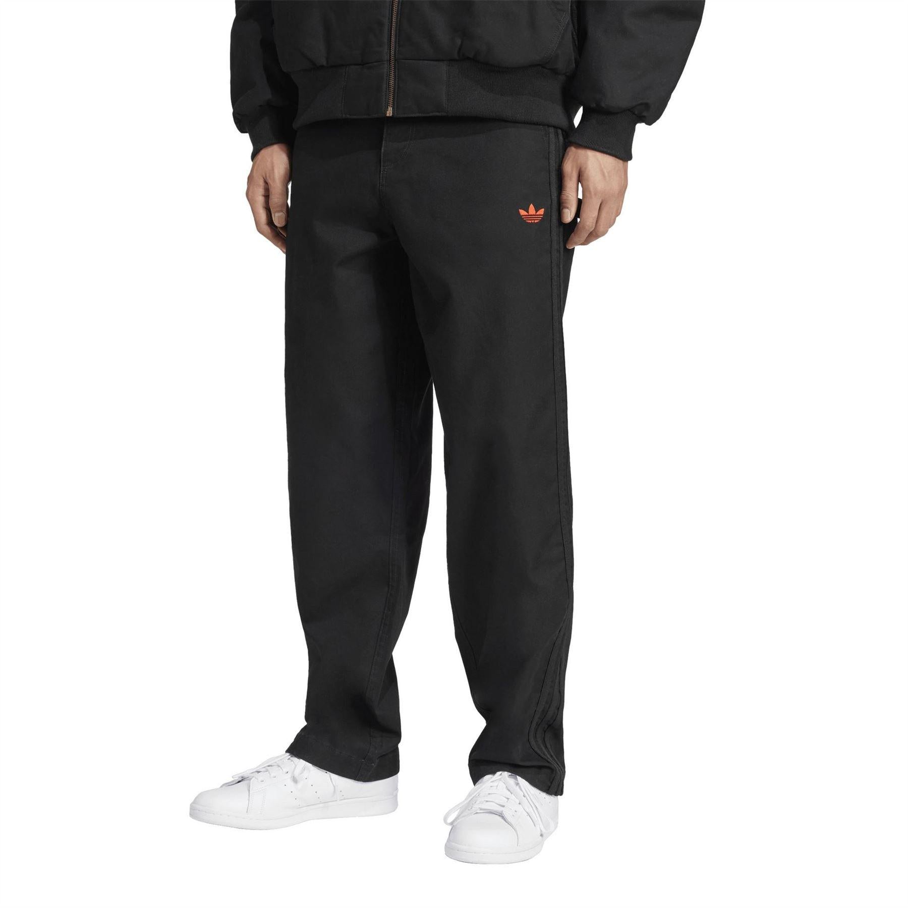 Black - Pack Shot - Adidas Mens Originals 100T Relaxed Fit Trousers