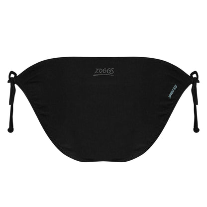 Black - Back - Zoggs Womens-Ladies Side Tie Bikini Bottoms