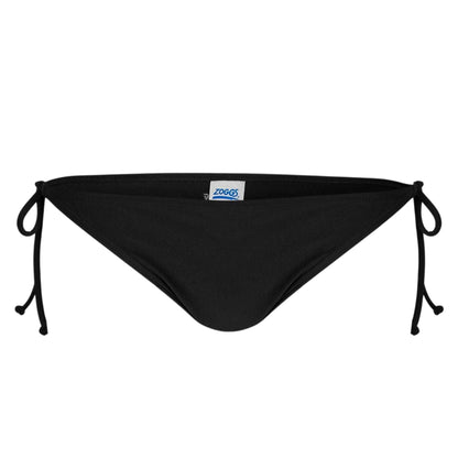Black - Front - Zoggs Womens-Ladies Side Tie Bikini Bottoms