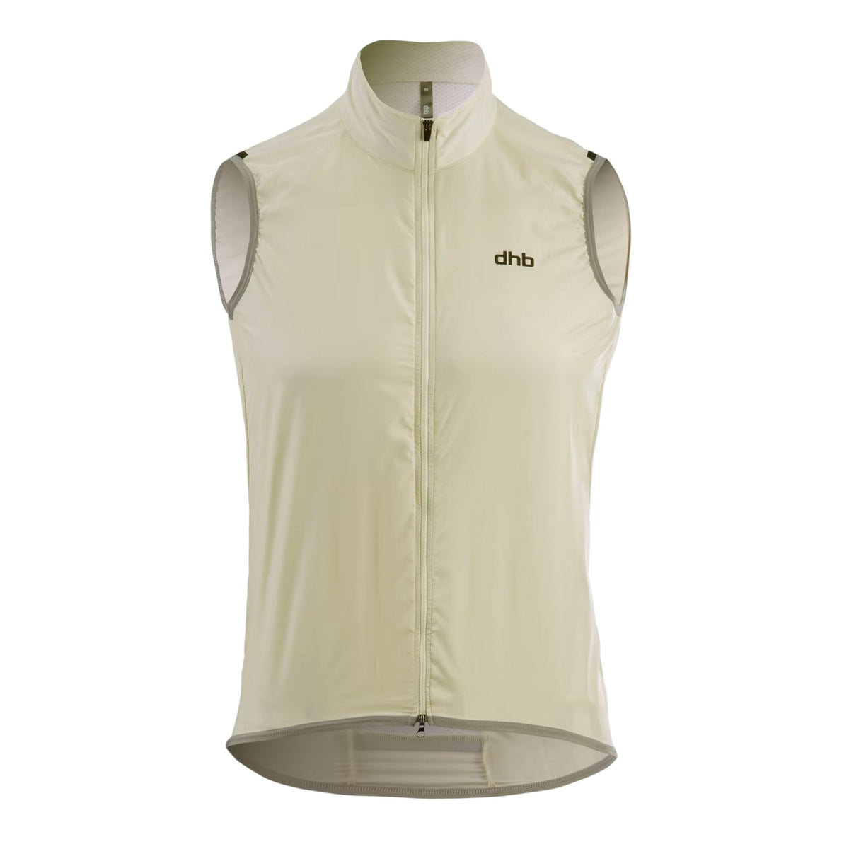 Cream - Front - dhb Mens Blok Lightweight Fitted Gilet