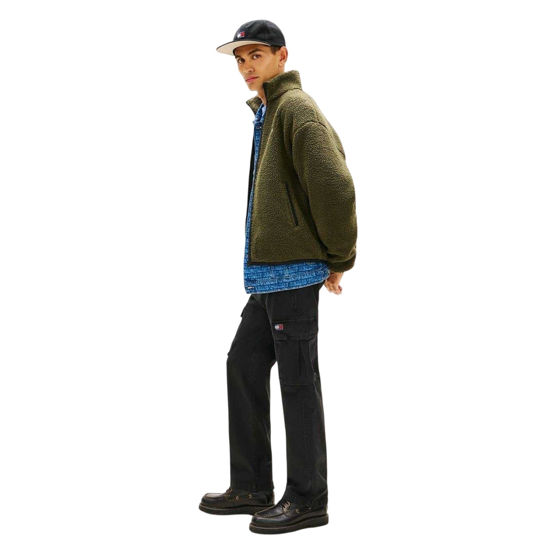 Black - Back - Tommy Jeans Mens Otis Canvas Cargo Trousers