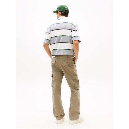 Sage Green - Pack Shot - Tommy Jeans Mens Otis Canvas Cargo Trousers