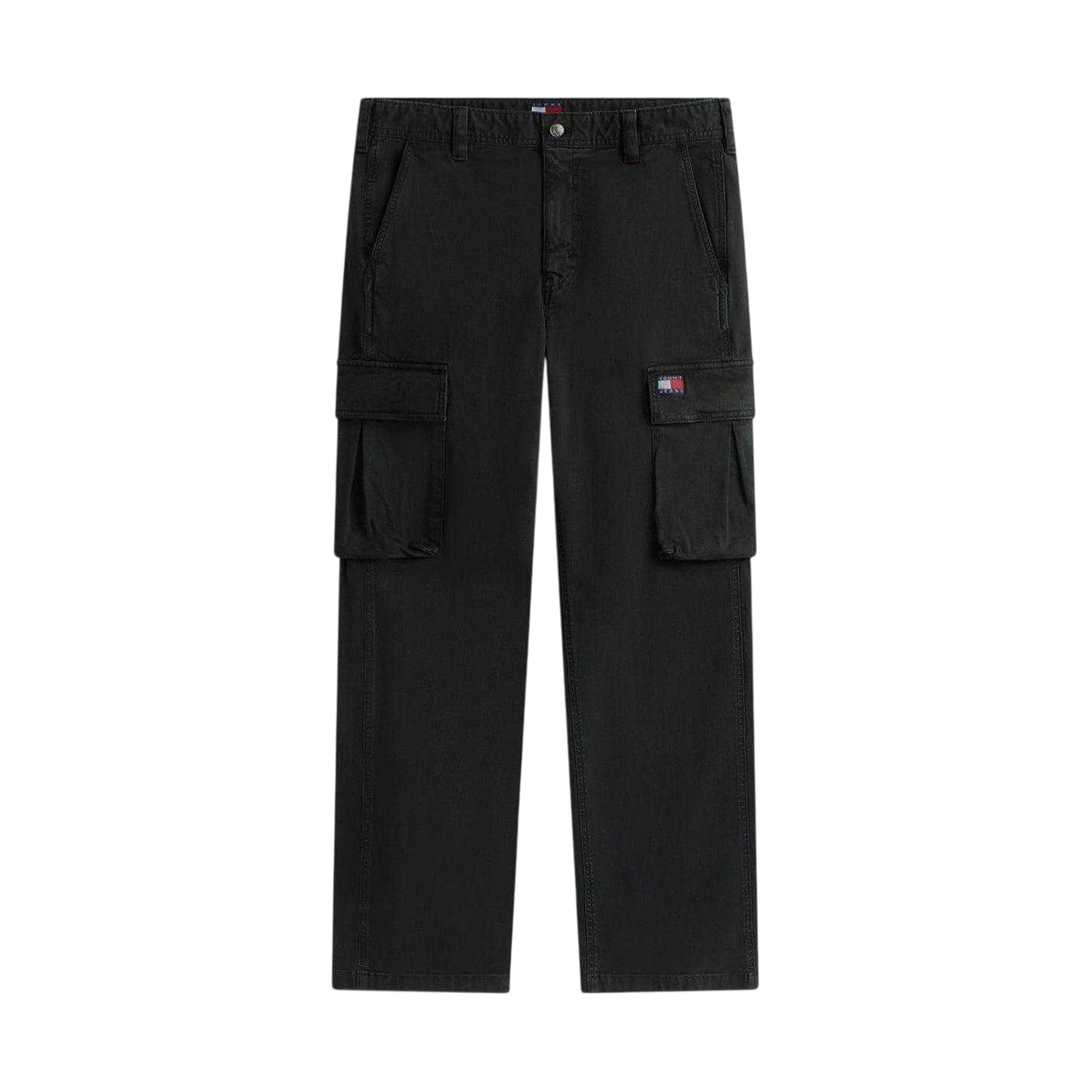 Black - Front - Tommy Jeans Mens Otis Canvas Cargo Trousers