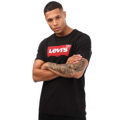 Black - Front - Levis Mens Graphic Set-in T-Shirt