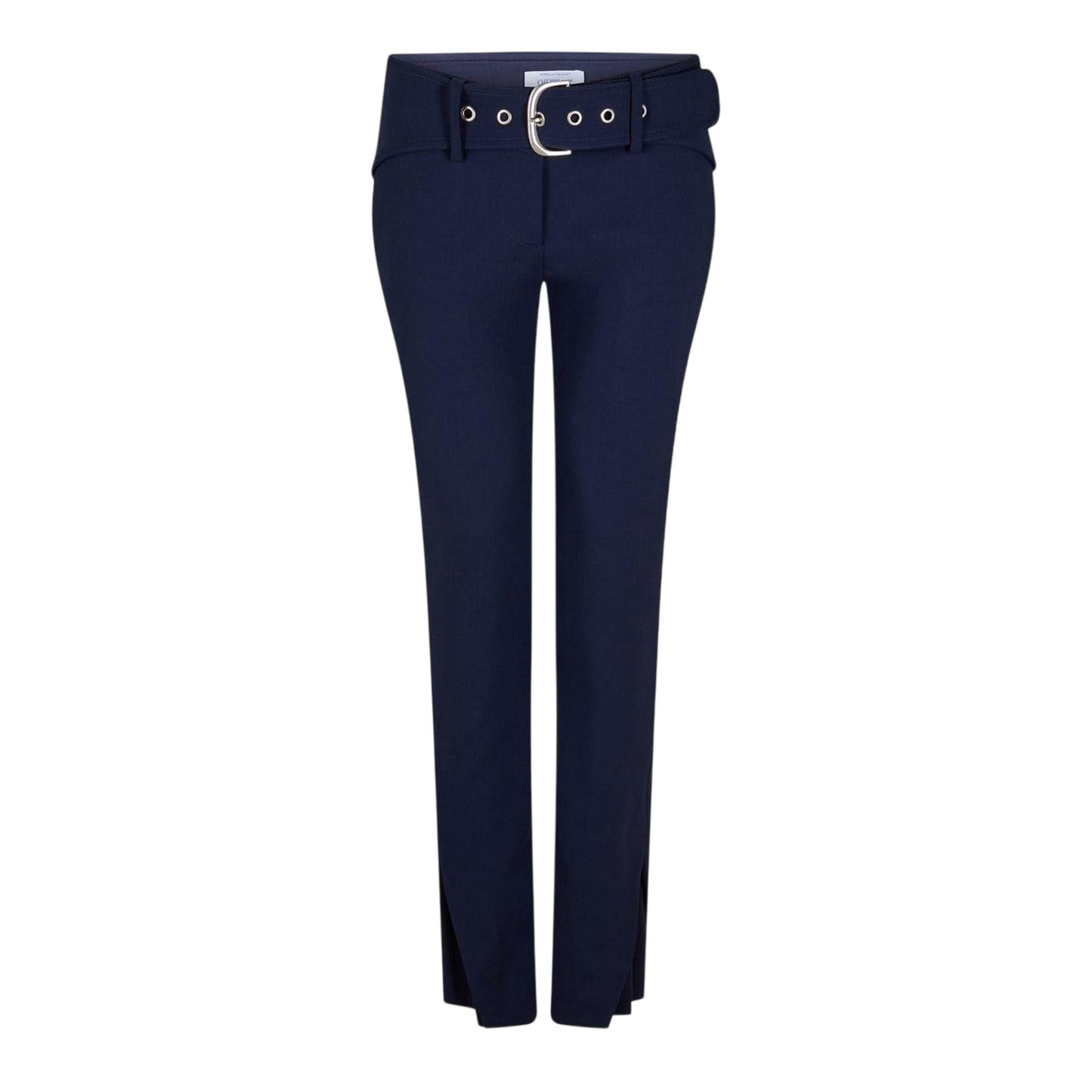 Cobalt Blue - Front - Off White Womens-Ladies Regular Trousers