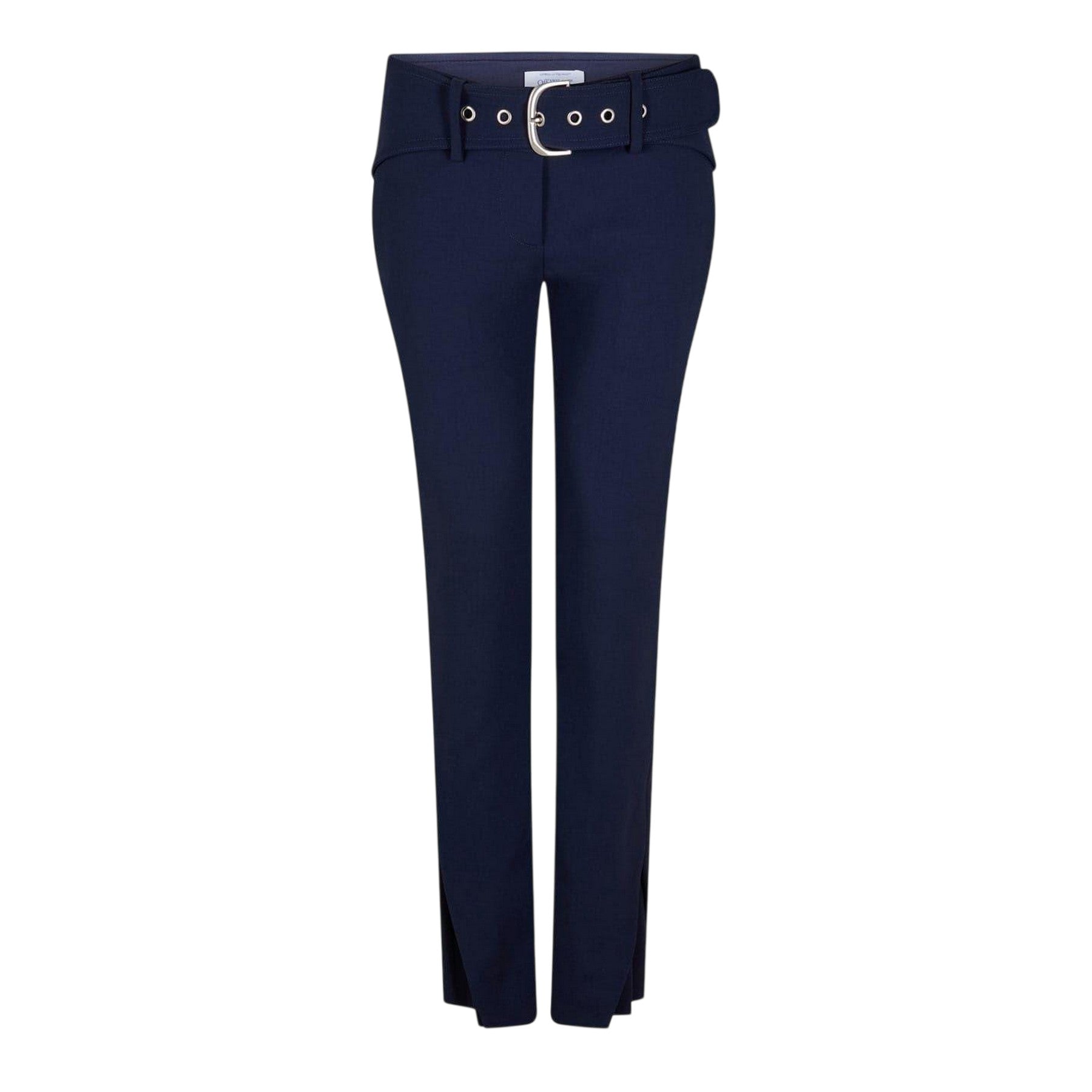 Cobalt Blue - Front - Off White Womens-Ladies Regular Trousers