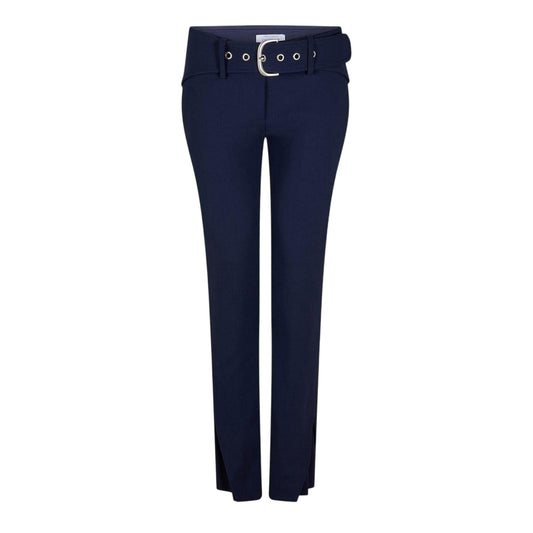 Cobalt Blue - Front - Off White Womens-Ladies Regular Trousers
