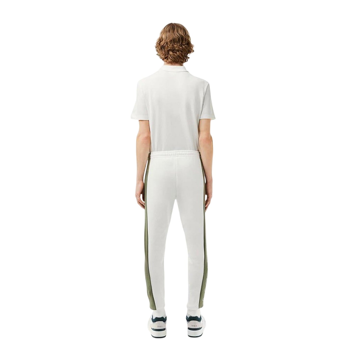 Cream - Back - Lacoste Mens Colour Block Sweatpants