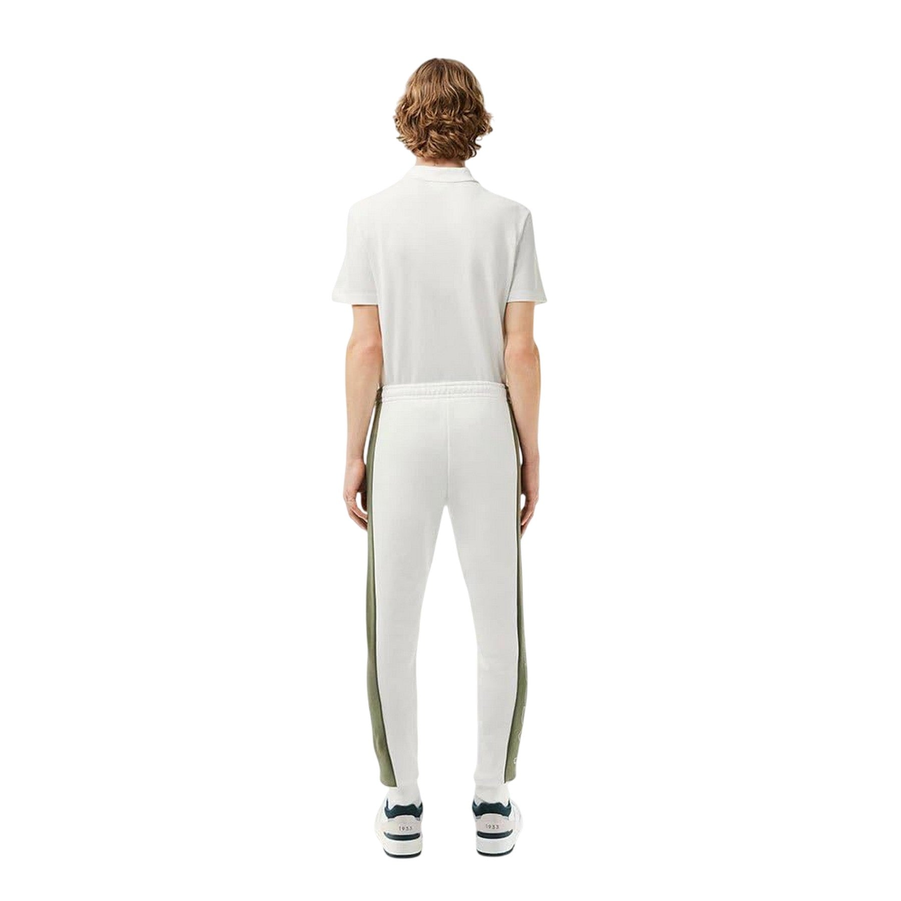 Cream - Back - Lacoste Mens Colour Block Sweatpants