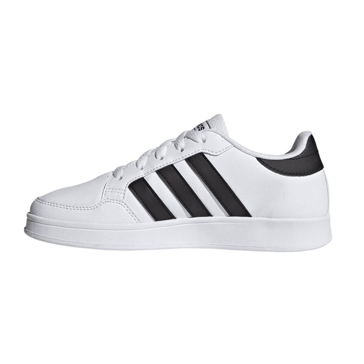 White-Black - Pack Shot - Adidas Childrens-Kids Breaknet 2.0 Synthetic Leather Trainers