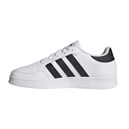 White-Black - Pack Shot - Adidas Childrens-Kids Breaknet 2.0 Synthetic Leather Trainers