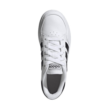 White-Black - Back - Adidas Childrens-Kids Breaknet 2.0 Synthetic Leather Trainers