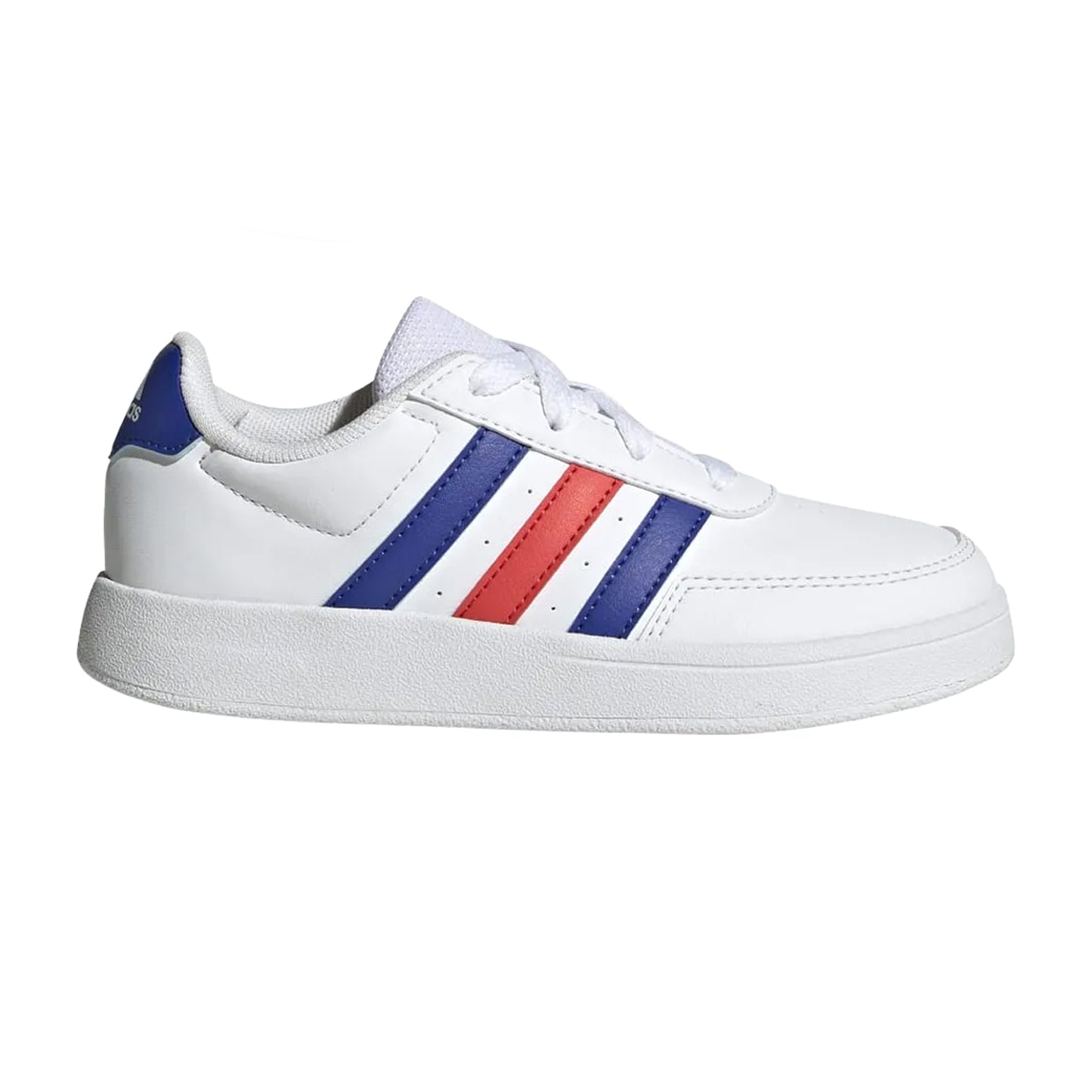 White-Blue-Red - Front - Adidas Childrens-Kids Breaknet 2.0 Synthetic Leather Trainers