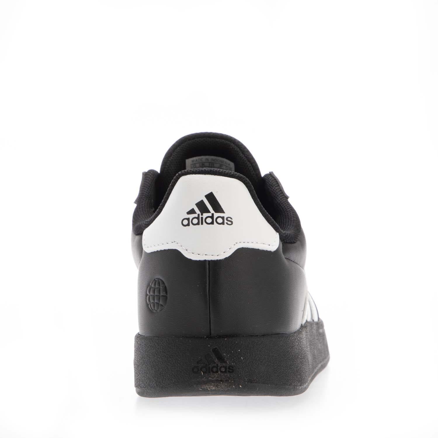 White-Black - Close up - Adidas Childrens-Kids Breaknet 2.0 Synthetic Leather Trainers