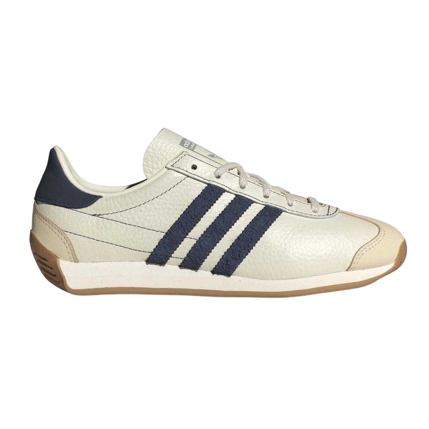 Beige-Navy - Front - Adidas Womens-Ladies OG Leather Trainers