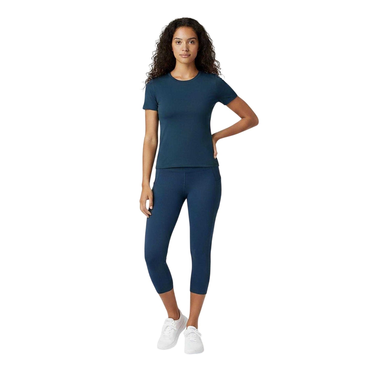 Navy - Side - USA Pro Womens-Ladies Polyamide T-Shirt