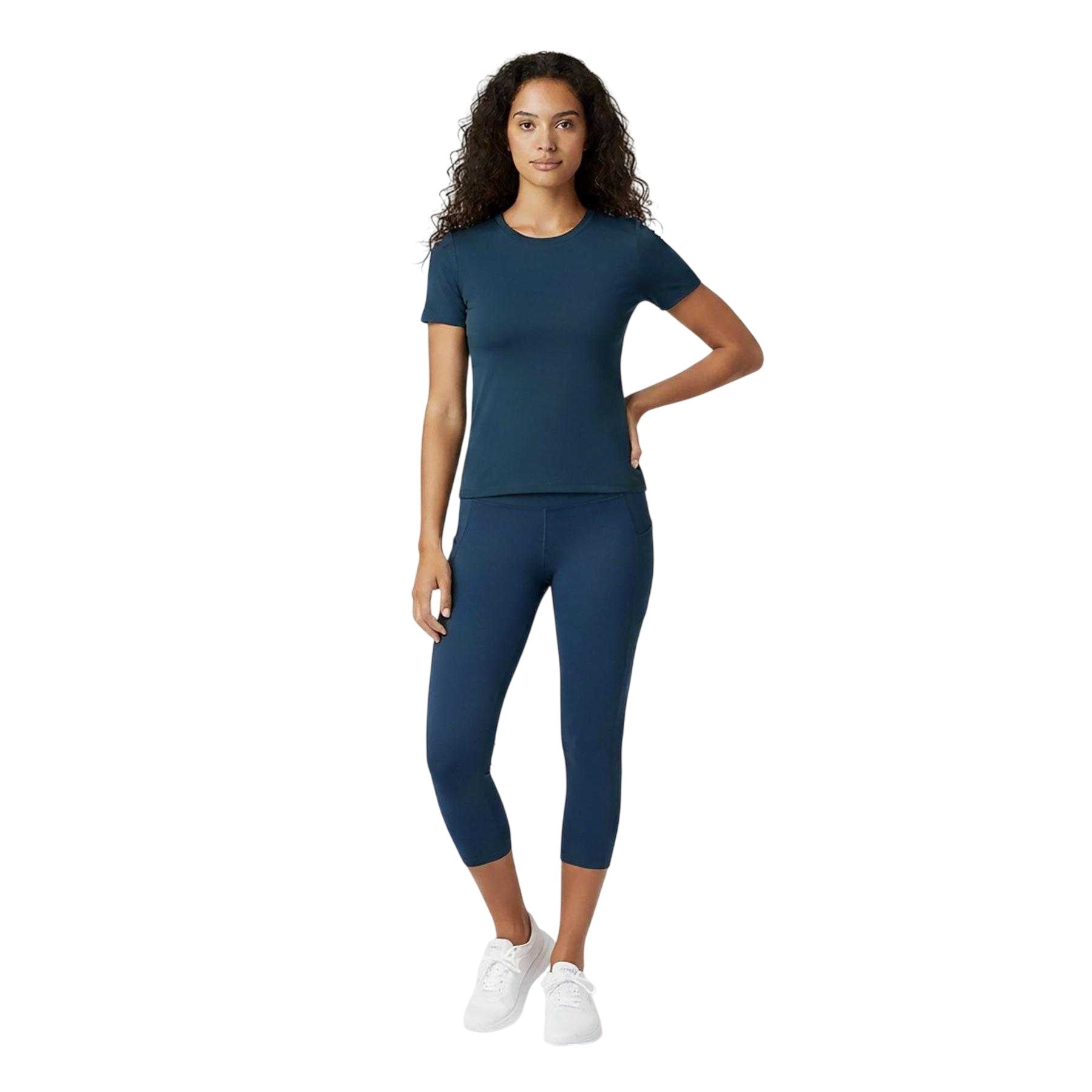 Navy - Side - USA Pro Womens-Ladies Polyamide T-Shirt