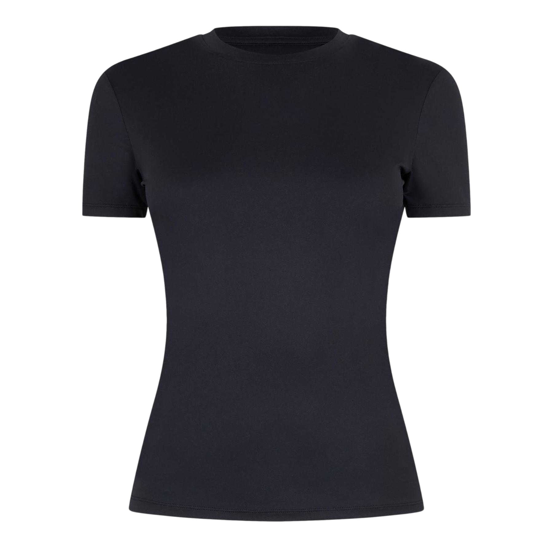 Black - Front - USA Pro Womens-Ladies Polyamide T-Shirt