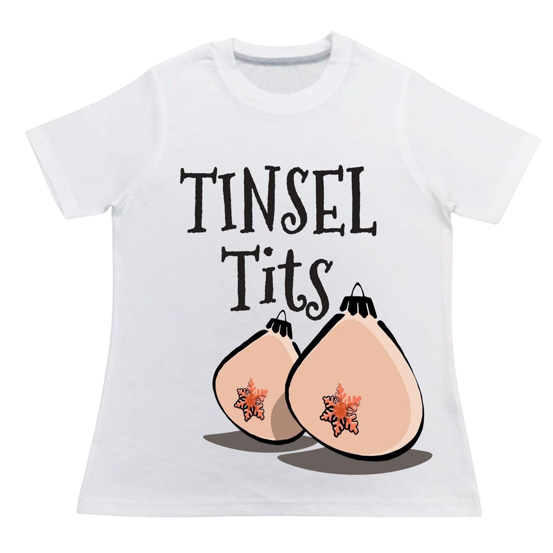 White - Front - Linea Womens-Ladies Tinsel T-Shirt