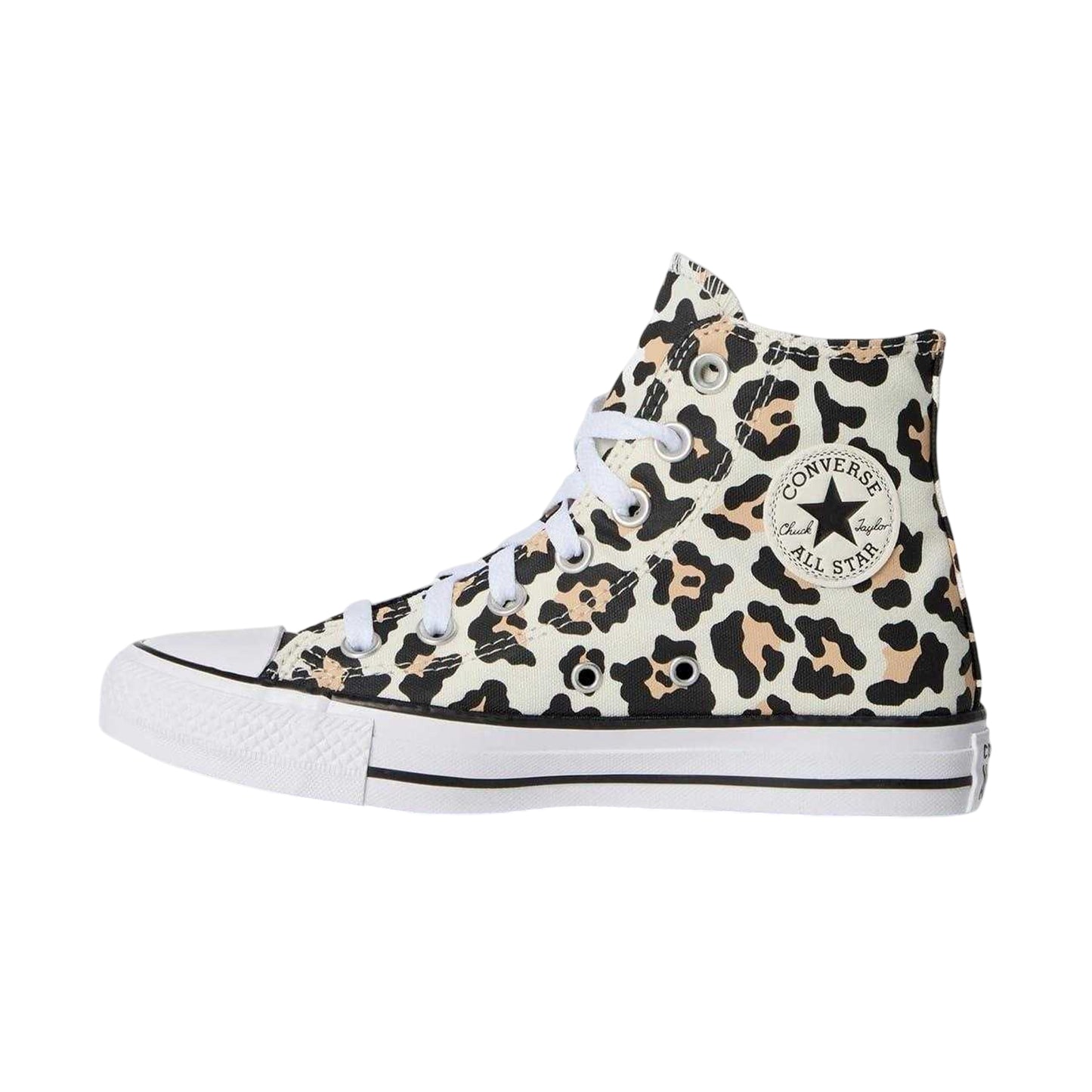 Leopard - Back - Converse Womens-Ladies Classic Hi Leopard Print Flat High Top Trainers