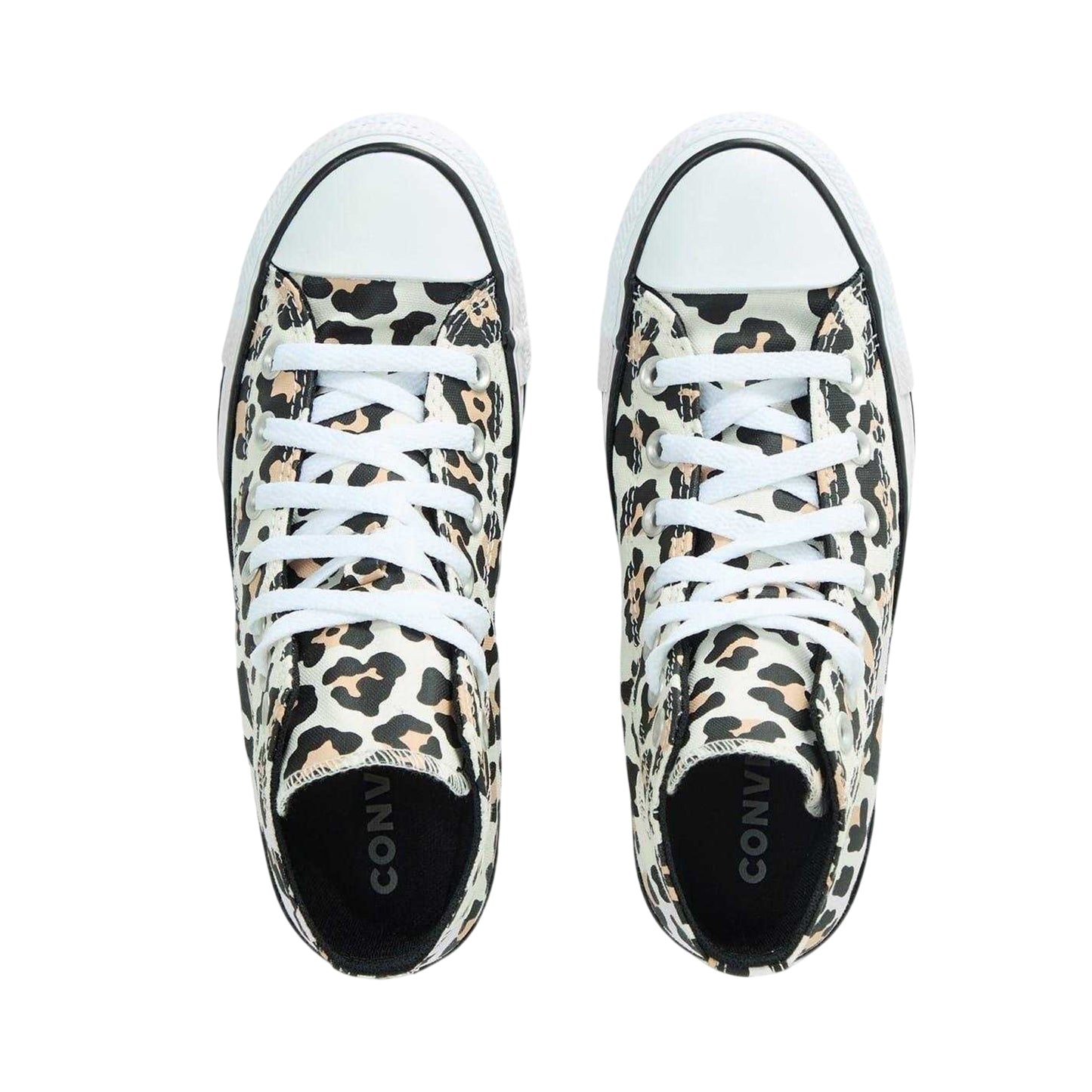 Leopard - Side - Converse Womens-Ladies Classic Hi Leopard Print Flat High Top Trainers
