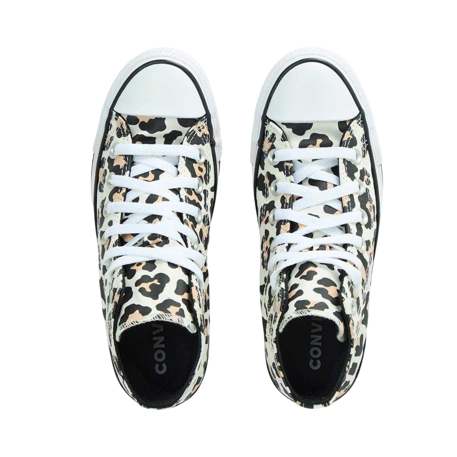 Leopard - Side - Converse Womens-Ladies Classic Hi Leopard Print Flat High Top Trainers