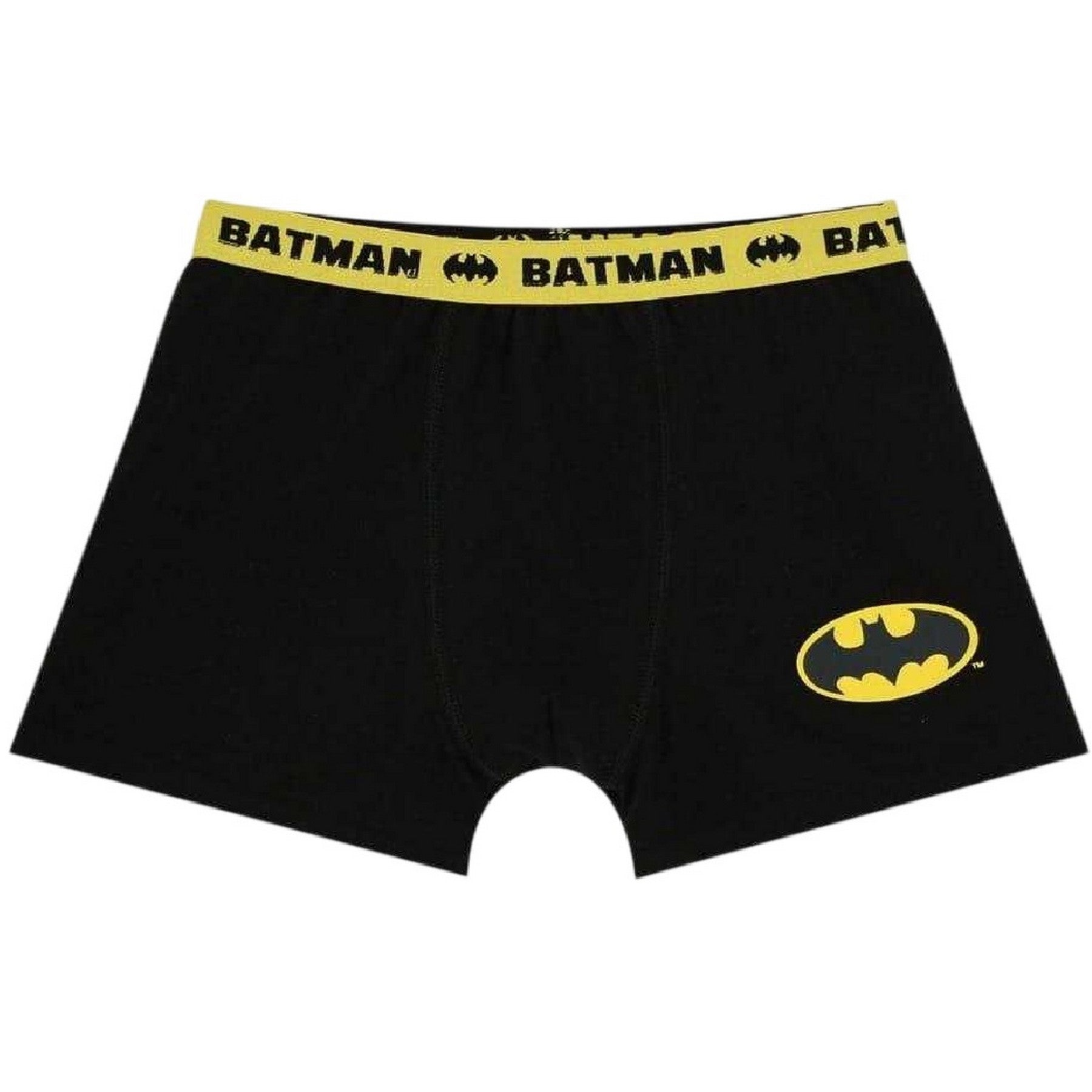 Black-Yellow - Side - Batman Boys Batman Cotton Boxer Briefs (Pack of 3)