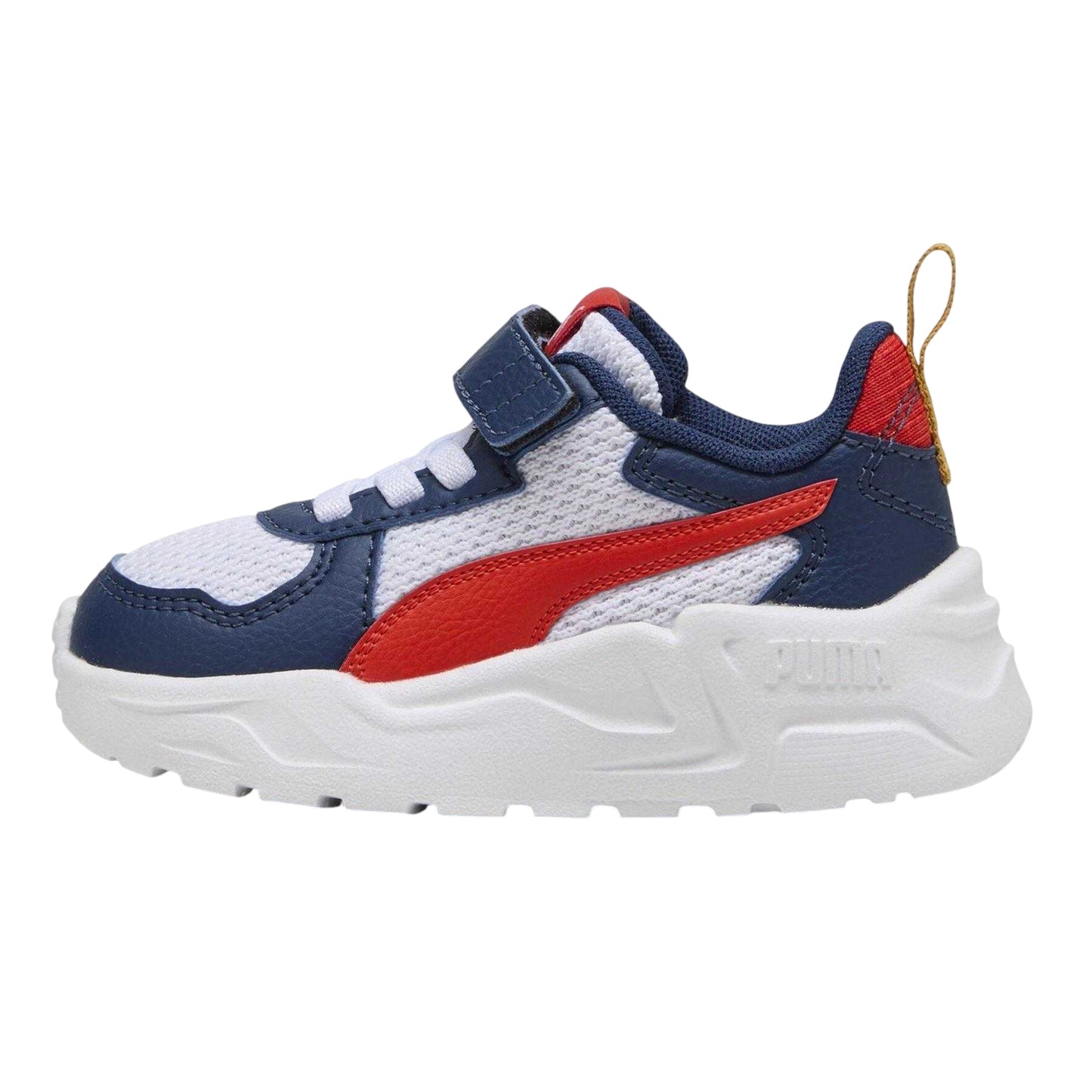 White-Red-Persian Blue - Back - Puma Childrens-Kids Trinity Low Cut Trainers
