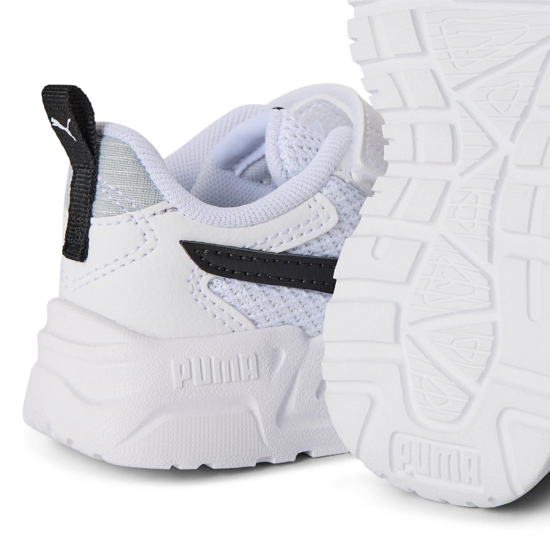 White-Black-Cool Grey - Back - Puma Childrens-Kids Trinity Low Cut Trainers