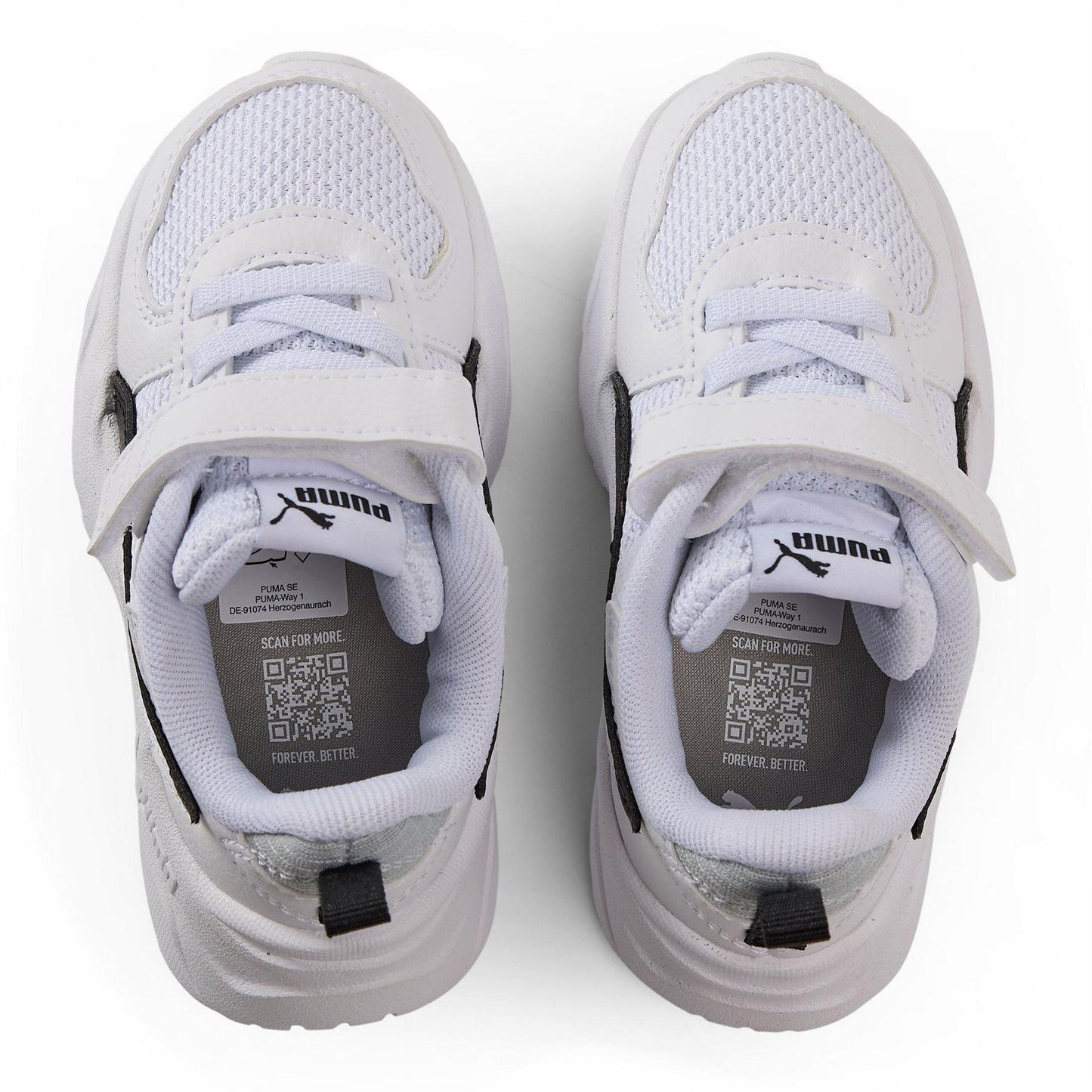 White-Black-Cool Grey - Side - Puma Childrens-Kids Trinity Low Cut Trainers