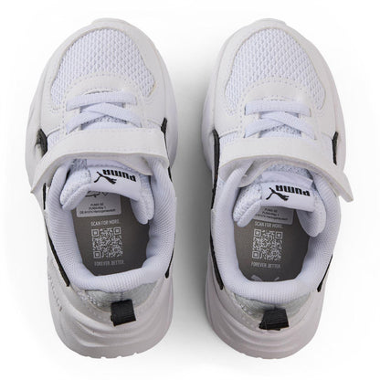 White-Black-Cool Grey - Side - Puma Childrens-Kids Trinity Low Cut Trainers
