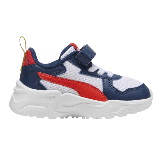 White-Red-Persian Blue - Front - Puma Childrens-Kids Trinity Low Cut Trainers