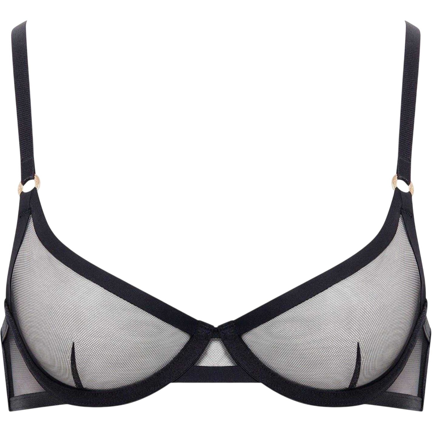 Black - Front - Bluebella Womens-Ladies Mesh Bra